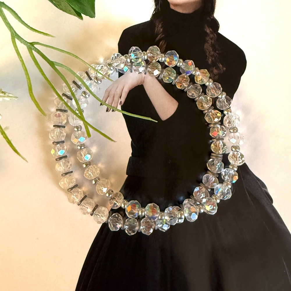 Elegant Crystal Beaded Bracelet Set